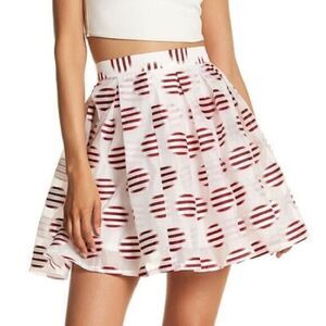 White Pleated Polka Dot Skirt